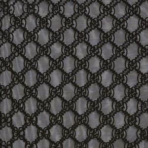 New GG Mesh Logo Fabric Black 12x12in